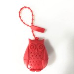 Tea filter, infuser, owl form, red color